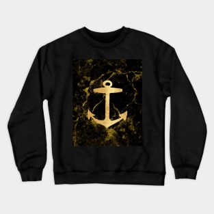 preppy minimalist coastal sailing black marble nautical anchor Crewneck Sweatshirt